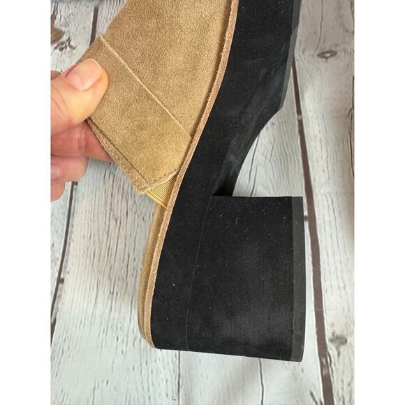 EILEEN FISHER Hiya beige suede platform mules clog size 10M NWOT - Picture 8 of 12